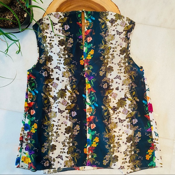 ADRIANA BARRA 🇧🇷 DESIGNER SILK FLORAL TOP - Picture 4 of 15